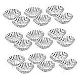 SMASOLO 25 piezas Molde para Tartaletas Mini de Aluminio con Diseño de Crisantemo Resistente al Calor para Muffins Pasteles Pudines y Galletas para Repostería Casera