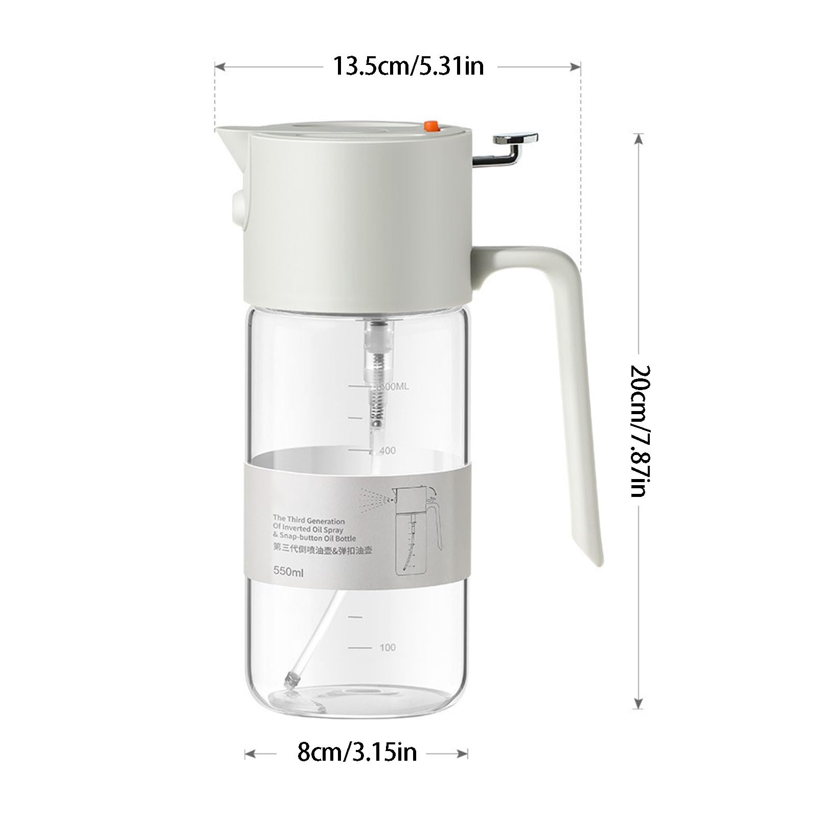Generisch Auslaufsicherer Ölspender und Sprühflasche mit Verstellbarer Sprühdüse, ml, für Salatdressing, Küchenzubehör, ABS Ölsprüher