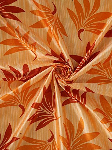 Image of Cortina Polyester Blend Fabric Eyelet Window Fancy Modern Printed Curtains for Your Living Room, Bedroom and More (Rust, 150 X 115 cm), Blackout