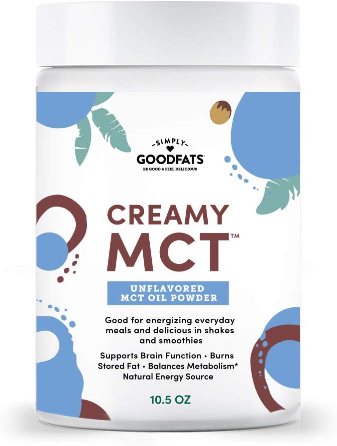Simply Goodfats Creamy MCT Oil Powder - Powdered MCT Oil to increase metabolism, improve energy, and promote keto lifestyle