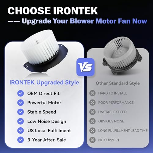 Image of IRONTEK Blower Motor Fan 700014 Compatible for Ford 1980-1986 Bronco / 1980-1983 F-100, for Lincoln 1980-1983 Mark VI / 1981-1997 Town Car,for Mercury 1988-2011 Grand Marquis / 2003-2004 Marauder