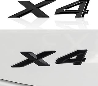 X4 Emblem Badge Sticker OEM Car Trunk Lid Rear Emblem Nameplate Label Decal Number Letter ABS Replacement for BMW Accessor...