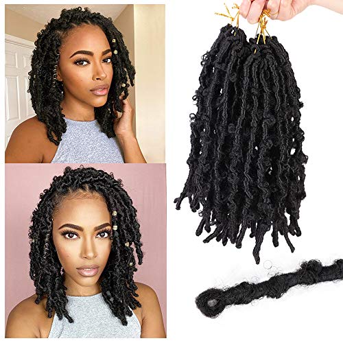 AISI BEAUTY 7 Packs Butterfly Locs Crochet Hair Handmade Butterfly Locs Synthetic Pre Looped Distressed Faux Locs Crochet Hair
