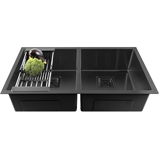 Fossa Double Bowl Handmade Kitchen Sink 45x20x10