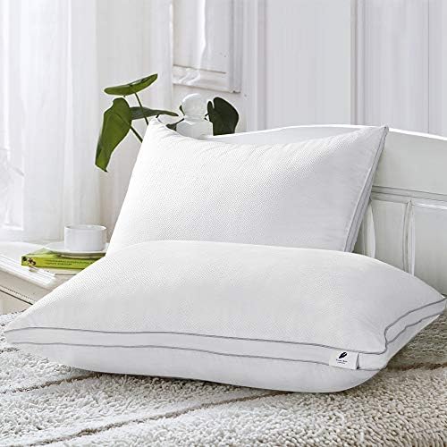 viewstar Standard Size Pillows for Sleeping, 20x26 inch Bed Pillows 2 Pack, Soft Hotel Quality Pillows for Back and Stomach Sleepers, Hypoallergenic Down Alternative Breathable Gusseted Pillow