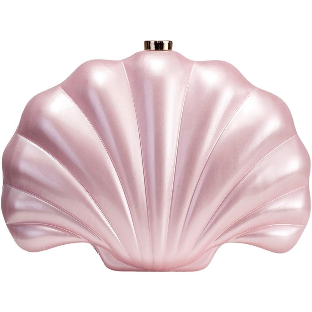 Sac à main en forme de coquillage Sanfly froncé pour soirée et fête