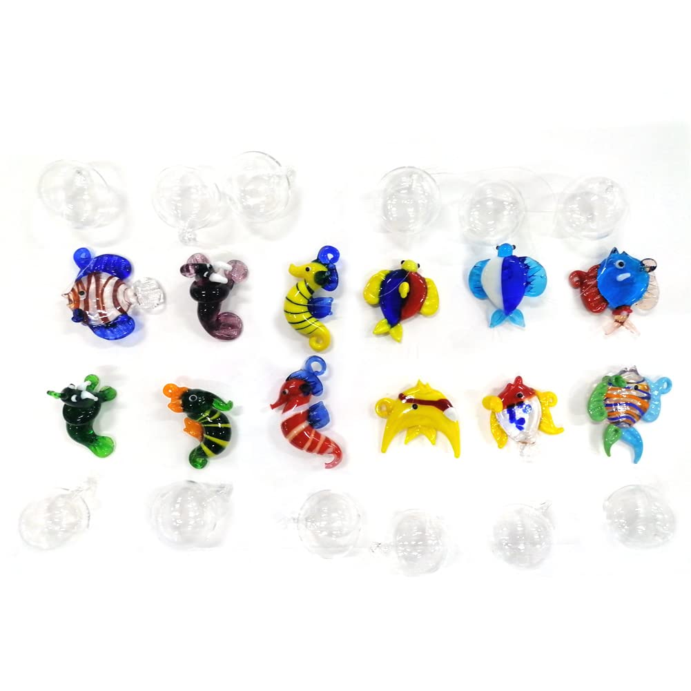 TOSSPER Floating Glass Crafts Charming Figurine Ornament Art Glass Charms Glass for Swimming Pool Fish Tank Aquarium