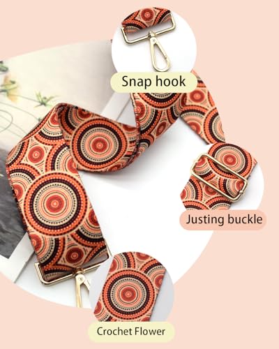 Image of Embroidered Purse Straps Replacement Crossbody Wide Adjustable Bag Straps