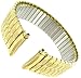 18-22mm Men's Curved End Classic Expansion Ion Gold Plate Watchband Replacement
