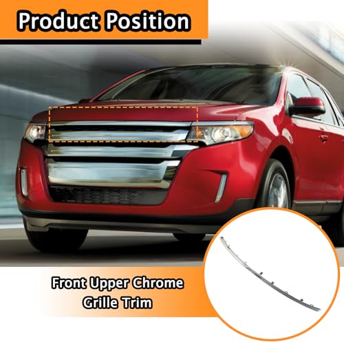 Image of Upper Radiator Front Chrome Grille Trim Insert Replacement for 2011-2014 Edge BT4Z8200A