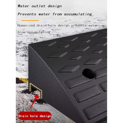 Rampas de caucho para bordillo de 14 cm de alto, rampa resistente, textura antideslizante, apta para coches, sillas de ruedas, entradas, escalones y aceras (50 x 60 x 17 cm) miniatura 5