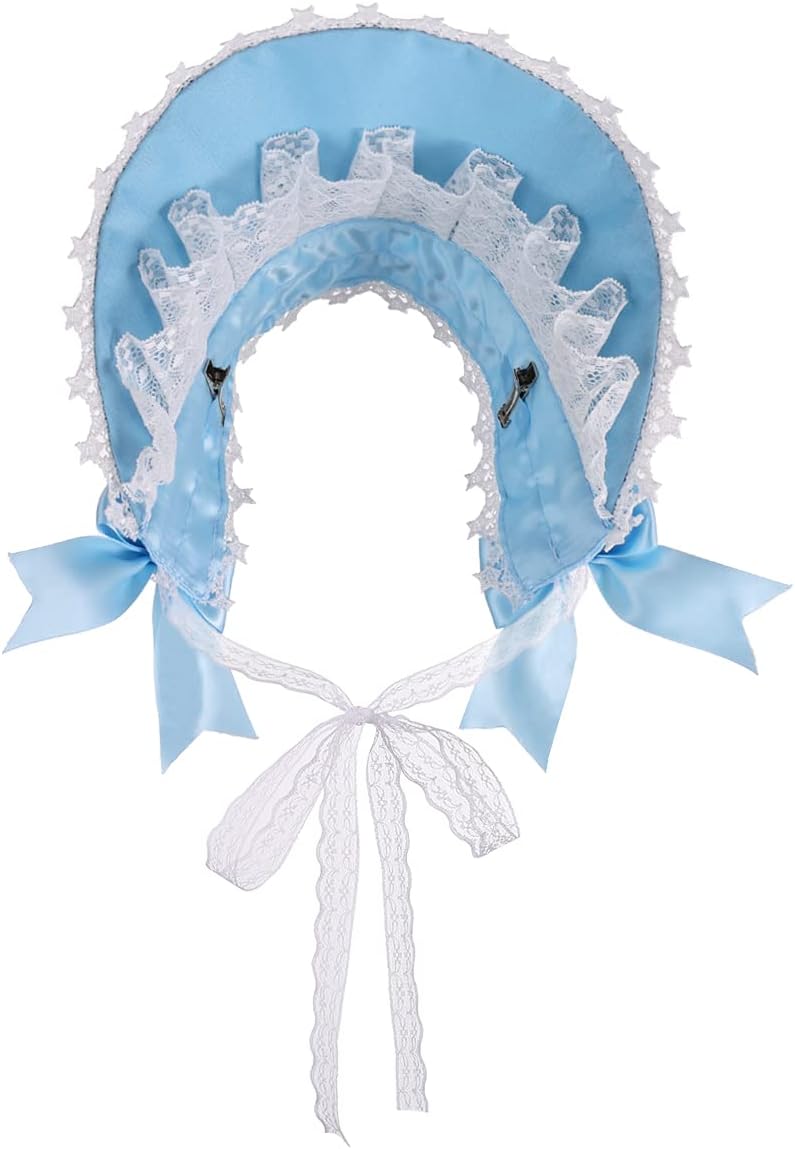 COSDREAMER Girls Women Tea Party Sun Hat Victorian Bonnet Hat Folded Hats