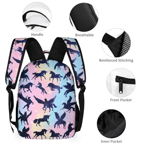 Unicorn School Backpack for Kids Girls Boys, 16 Inch Cute Unicorns Themed Bookbag, Personalized School Backpack for Students Children, Lightweight, Large Capacity4