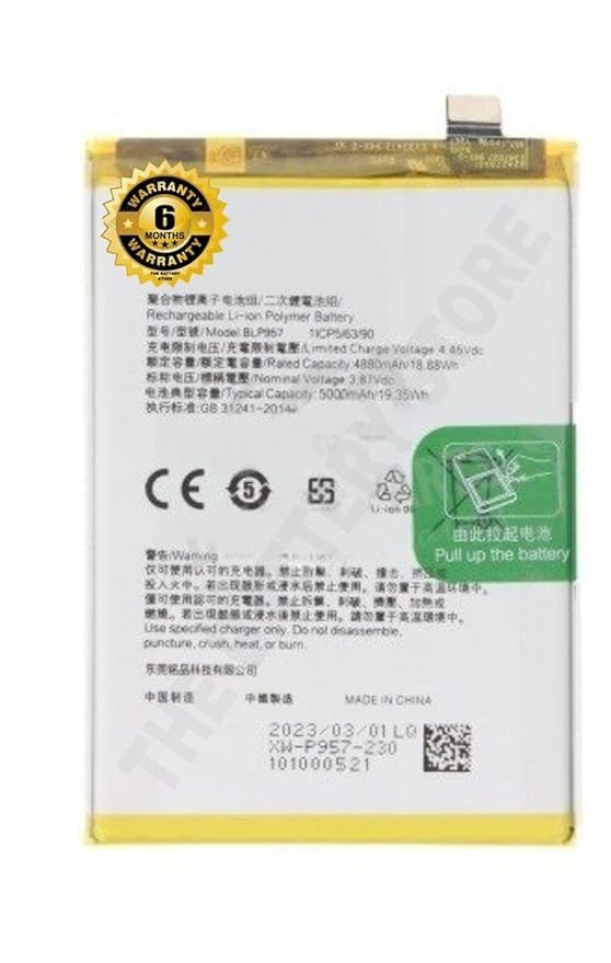 Image of THE BATTERY STORE Original BLP957 Battery for Realme 10 4G (RMX3630) Battery with 6 Month Warranty****(NN132)