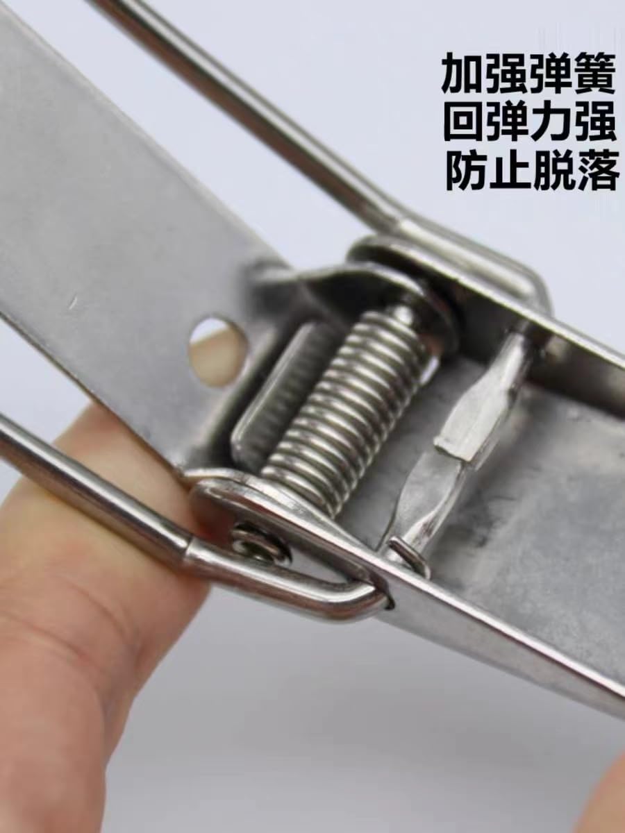 Chiusura a levetta, Chiusura a Molla, 2 Pezzi di Serrature a Molla for armadietti in Acciaio Inox 304, con Chiusura a Scatto, for Porte e finestre scorrevoli(304 Stainless Steel B 45mm)