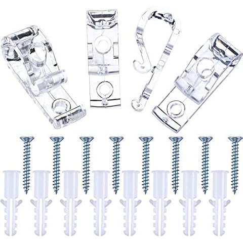 Hestya Roman Blinds Roller Curtain Clear P Clip Hook Screws for Vertical Roman Roller Blinds Ball Chain Cord Control (4 Sets) Cover