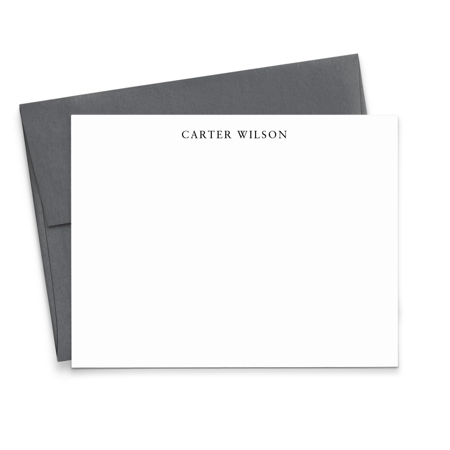 Personalized Stationery Note Cards With Envelopes, FLAT Classic Stationery Set For Writing Letters, Custom Thank You Notes With Name, Professional Notecards, Your Choice of Colors and Quantity