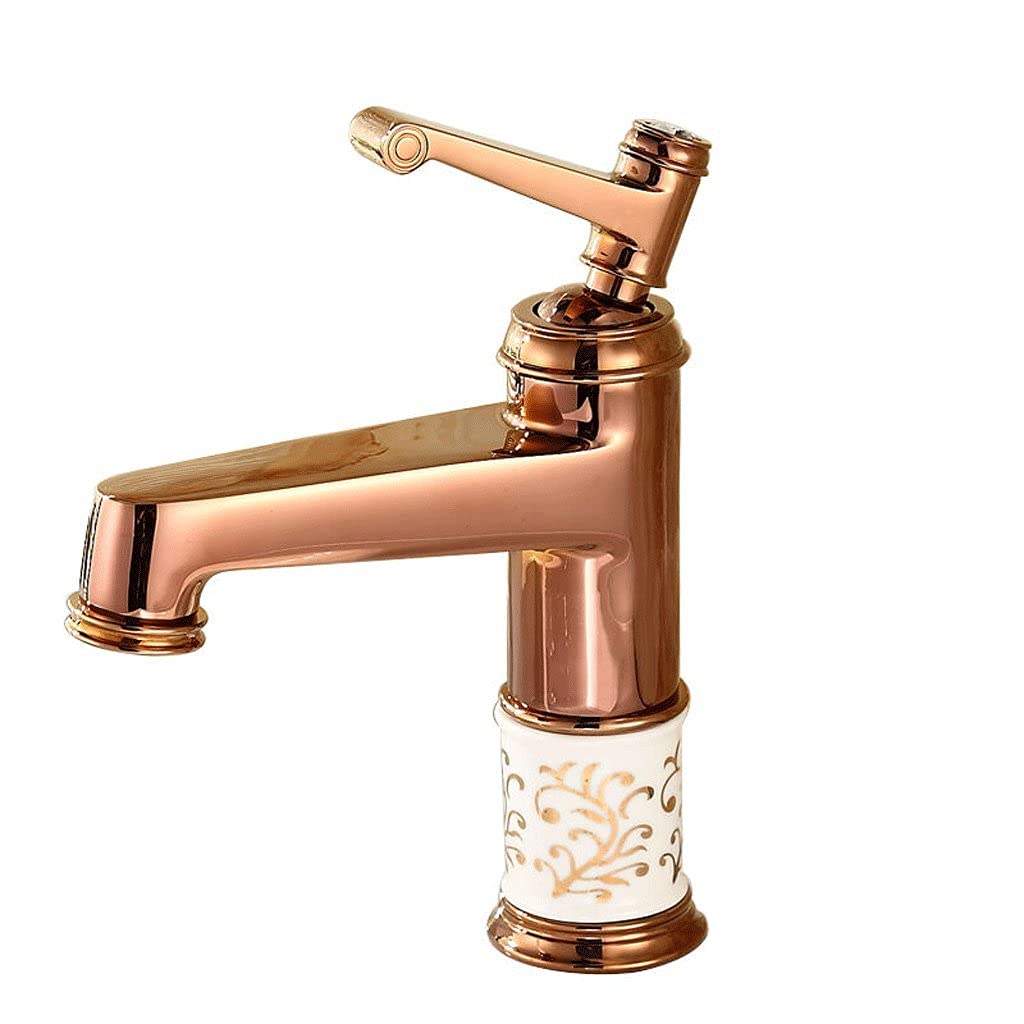 SBCGFY Kitchen Tap Vintage Brass Bathroom Sink Mixer Taps Tall, Antique Brass Vessel Faucet