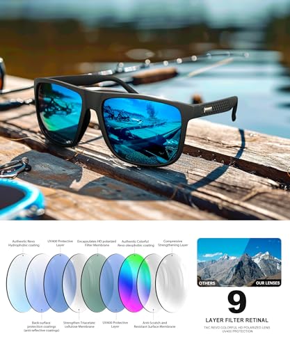 Image of Sunglasses-Men Polarized Mens Sunglasses: Classic Women Sun Glasses UV Protection for Fishing Driving Golf