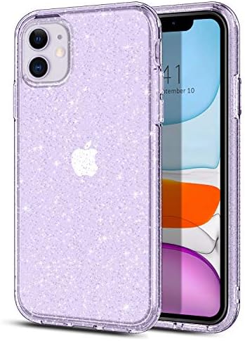 SouliGo iPhone 11 Case, iPhone 11 Cases Clear Glitter Bling Sparkly Shiny Sparkle Soft Flexible TPU Cover for Women Girls Slim Fit Protective Shockproof Phone Case for iPhone 11 6.1", Transparent