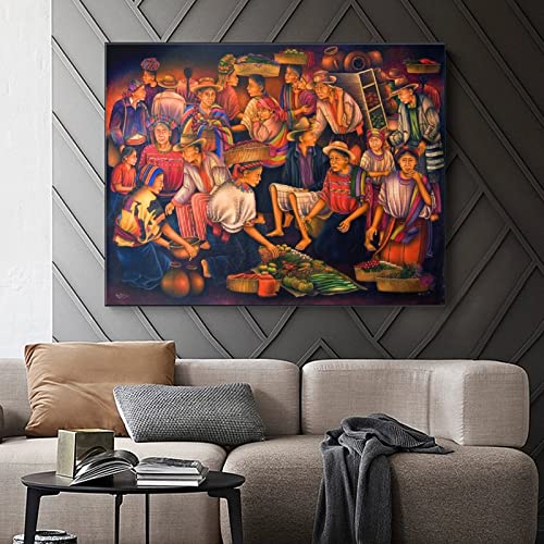 Guatemala Art Mayan Art South America Latin American Art Painting Poster Wall Decor Canvas Painting Posters And Prints Wall Art Pictures For Living Room Bedroom Decor 24X32Inch(60X80Cm) Unframe-Style #TOP17