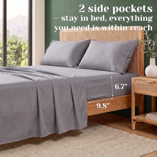 Popfavor Deep Pocket Queen Sheet Set, Cooling Bedding with Side Pockets - image 2