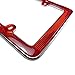 Red Reflector Chrome Plastic License Plate Frame