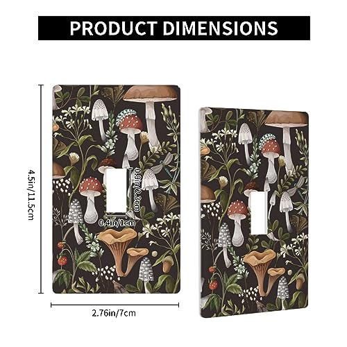 Tebjh WALLPLACE09LSC-557214390 Cute Mushroom Boho Light Switch Cover Decorative Single Toggle 1 Gang Wall Plate Board Wallplates thumb #3