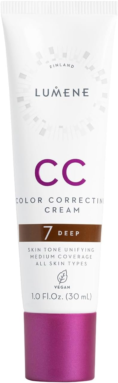 Lumene CC Color Correcting Cream Vegan Foundation 1 fl oz - 7 Deep