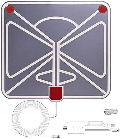HDTV Antenna Nicerpro Indoor TV Aerial Digital TV Antenna, Amplifier Signal Booster Freeview HDTV Channels Support 4K 1080P UHF VHF 50-85 Miles Range,10ft Coax Cable White