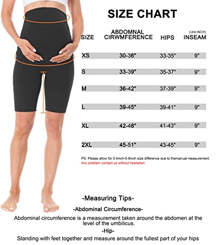 V Vocni Maternity Biker Shorts Women Active Running Bike Leggings Athletic Exercise Yoga Walking Shorts A-9"-Black Small #TOP4