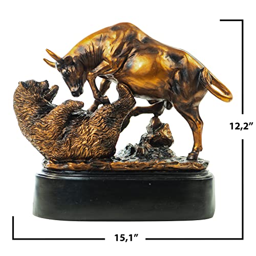 Meperper Bull And Bear Statue - Wall Street Bull Statue - Stock Market Gifts For Men - Stock Market Decor - Bronze Statues And Sculptures - Gifts For Stock Market Lovers - Stock Market Bull Statue #TOP1