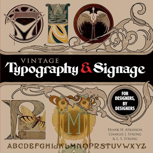 Typography vintage book guide enseignes rétro pour graphiste et designer