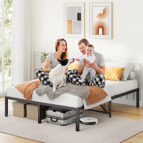 Marsail Queen Bed Frame, 14 Inch Heavy Duty Steel Slat/Easy Assembly Mattress Foundation/No Box Spring Needed #TOP1