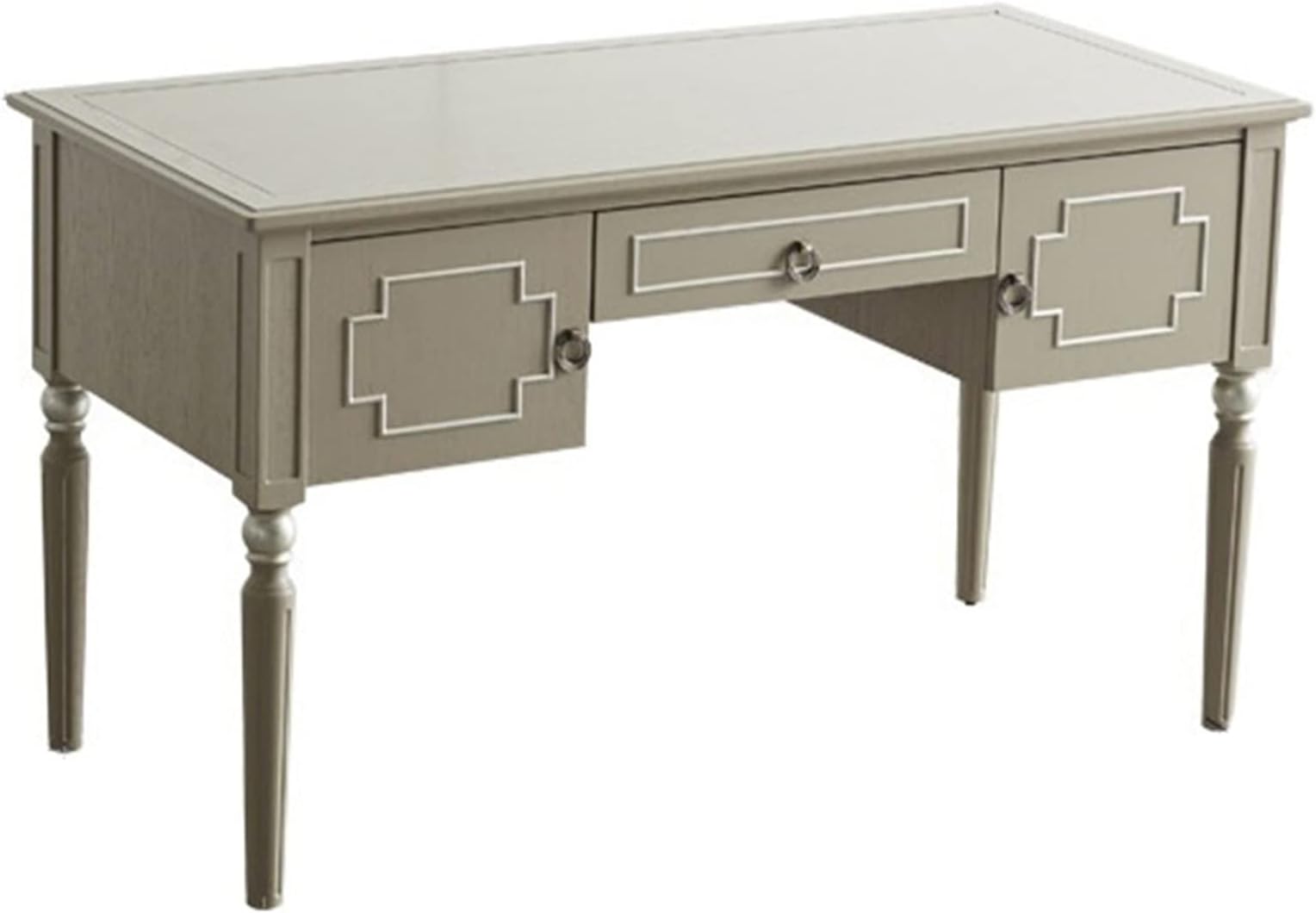 PC Laptop Table Workstation Light Luxury Solid Wood Desk Study Furniture Retro Household Writing Desk Laptop Desk with Drawer and 2 Small Lockers, Exquisite Retro Round Handles Desk Office Study Desk