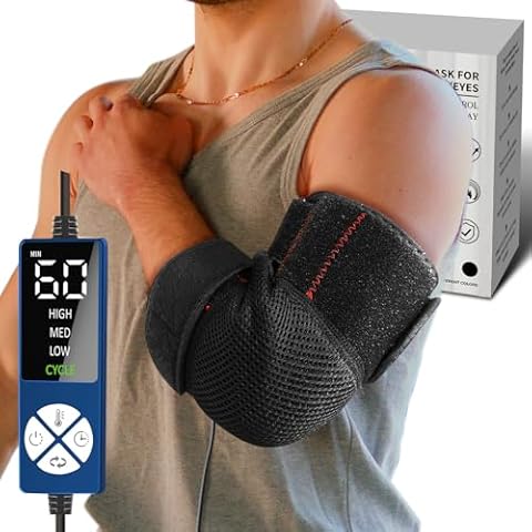 CHEROO Elbow Heating Pad with Dual-Mode Heating, Heating Pad for Elbow Arm for Tendonitis and Tennis elbow, Heated Elbow Wrap Brace for Cubital Tunnel, Golfer Elbow, Ulnar Nerve Arm Relief Cover