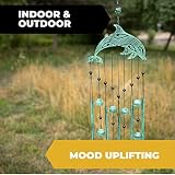 VP Home Plemienny delfin dekoracja ogrodowa dzwonek wietrzny (Rustic Sea Green)