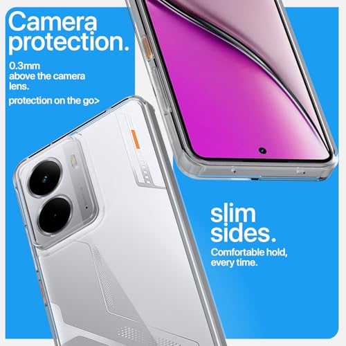 Image of Pikkme Back Cover for Realme P3 5G Crystal Clear Hard Back PC + TPU Protective Bumper Case(Transparent)