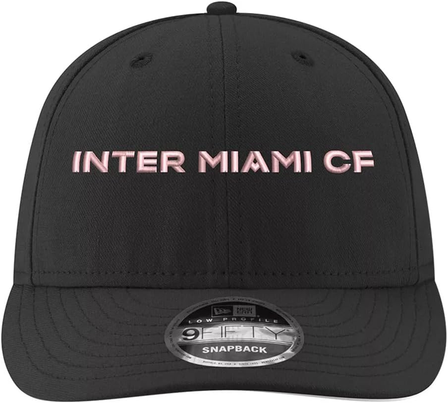 New Era Inter Miami CF 9SEVENTY Low Profile Snapback Cap, Adjustable Hat Black Pink