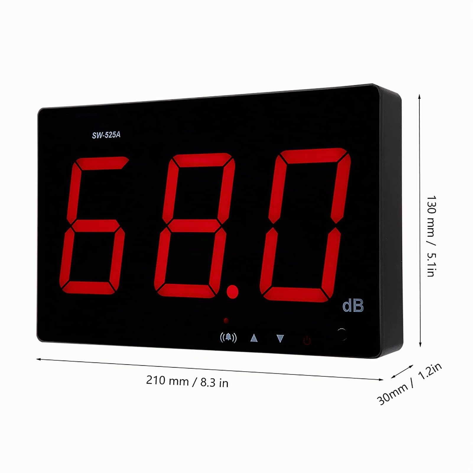 Digital Medidor de Nivel de Sonido Montado en la Pared 30dB-130dB Medidor de Decibelios DC5V 1A Lector de Decibelios con Alarma Medidor de Monitoreo de Decibelios