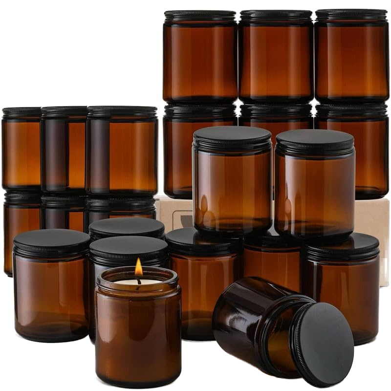 Dark Amber Cosmetics Jar With Plastic Lid 120ML 4 X 5.5 Cm,set of 12 pcs