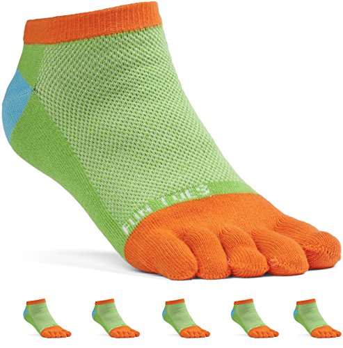 FUN TOES Women's Cotton Toe Socks Barefoot Running Socks -PACK OF 6 PAIRS