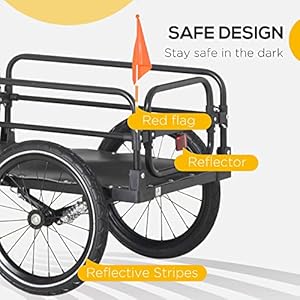   Aosom-Bike-Cargo-Trailer-Bike-Wagon-Bicycle-Trailer-with-Suspension-Triple-Safety-Features-16-Wheels-88-lbs-Max-Load