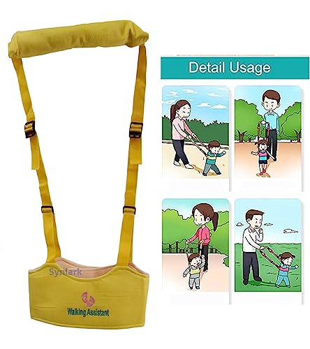 Image of Baby Walking Harness - Handheld Kids Walker Helper - Toddler Infant Walker Harness Assistant Belt - Child Learning Walk Support Assist Trainer Tool - for 7-24 Month Old (Yellow)