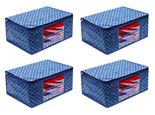 Image of Non woven storage bags for clothes saree cover fancy saree cover with zip & cloth organizer for wardrobe (4)