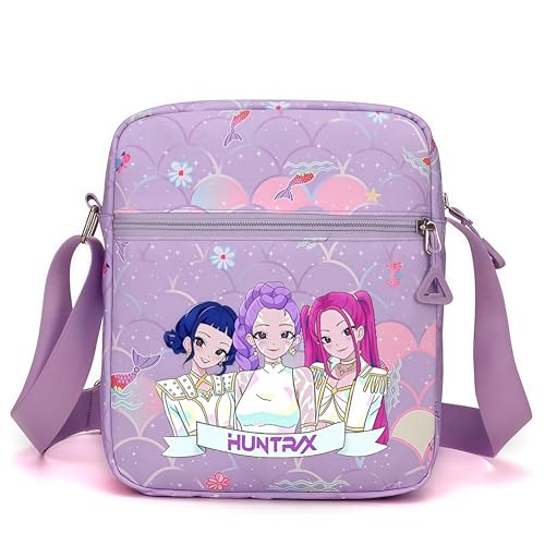 For Demon Hunters mini crossbody bag For Korean idol also a shoulder bag features a cartoon pattern design. (purple)