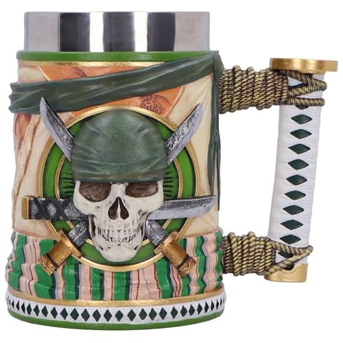 Nemesis Now One Piece Zoro Tankard 15.5cm - Officially Licensed Anime Resin Drinkware with Sword Hilt Handle Zoros Emblem One Piece Logo For Fans