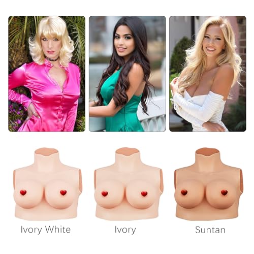 Breastplate for Crossdressers, Silicone Breast Forms for Transgender Drag Queen Fake Boobs for Cosplay4