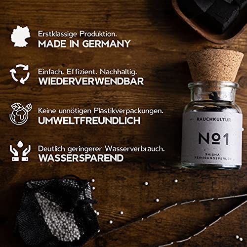 Rauchkultur Reinigungsperlen für Vasen, Shisha & Bowls (2000 Perlen) - Reinigungsset aus Keramik, Bowl Reiniger… – Bild 3