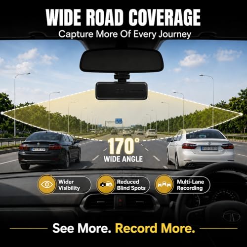 Image of Dashcam for Cars | 2K Quad HD Car Dash Camera with Built-in WiFi & App | 170 Wide Angle Lens |Supports Up to 512GB microSD | India's first to include an OBD cable for 24 /7 parking monitoring.